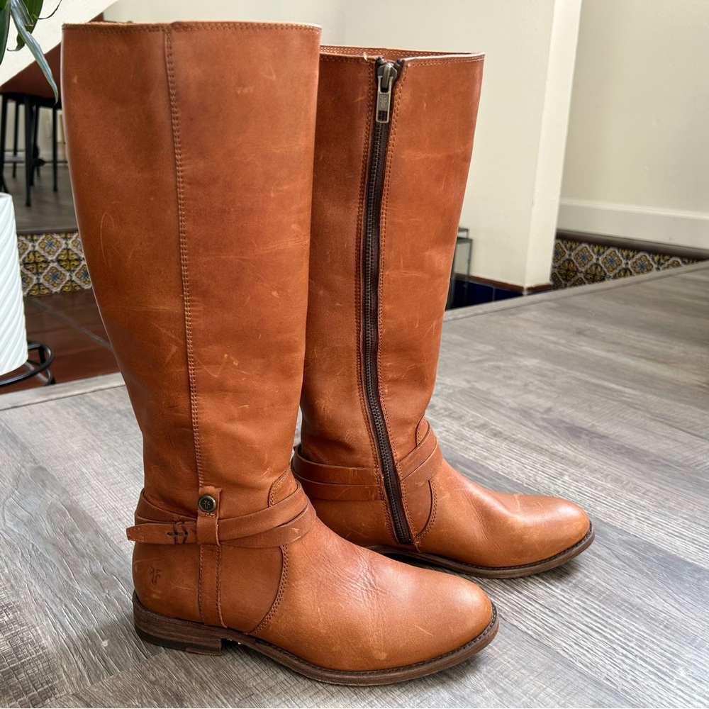Frye Melissa Belted Leather Boots NEW! - Picture 3 of 10